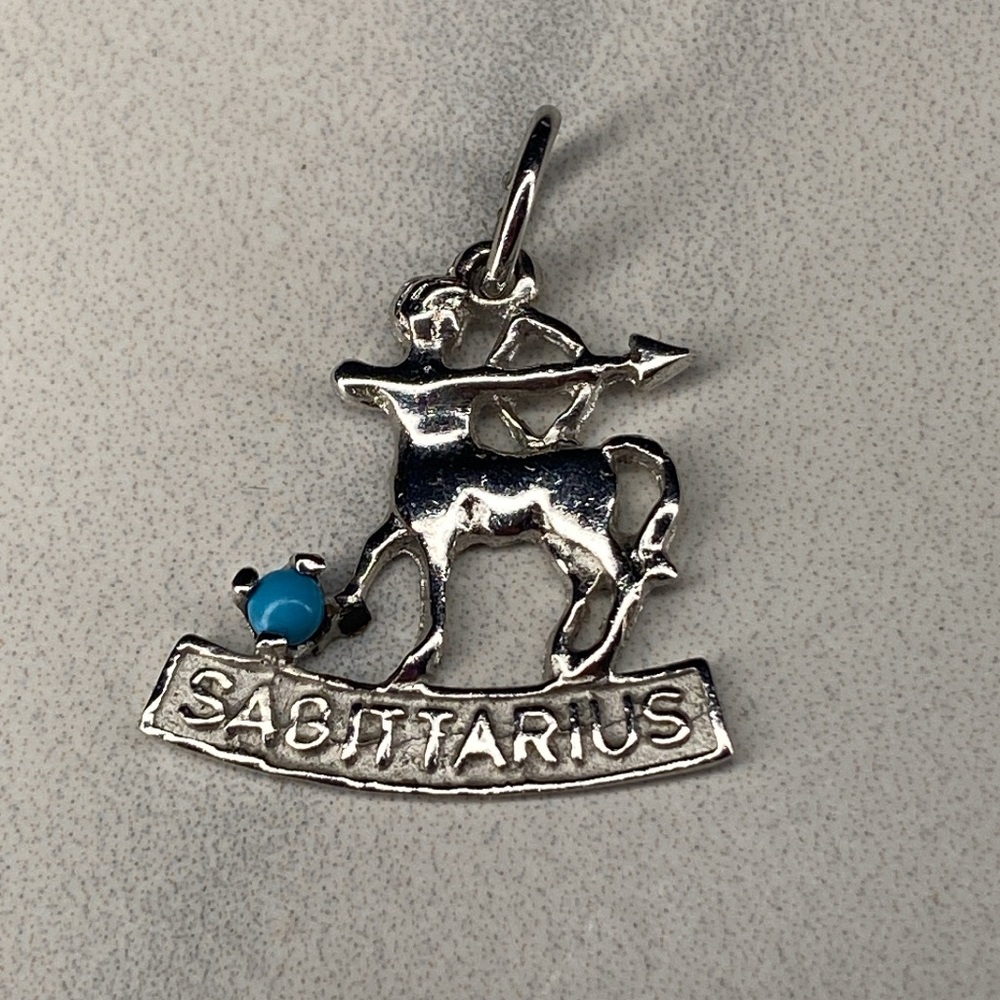 Zodiac Sagittarius‎ sterling silver vintage dead stock charm 925